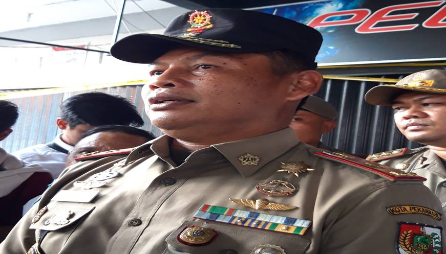 Satpol PP Pekanbaru Segera Tertibkan Pedagang di TPS depan STC pada Februari 2020