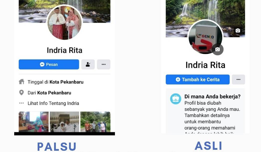 Waspadai Akun FB Palsu Catut Nama Istri Wawako Pekanbaru