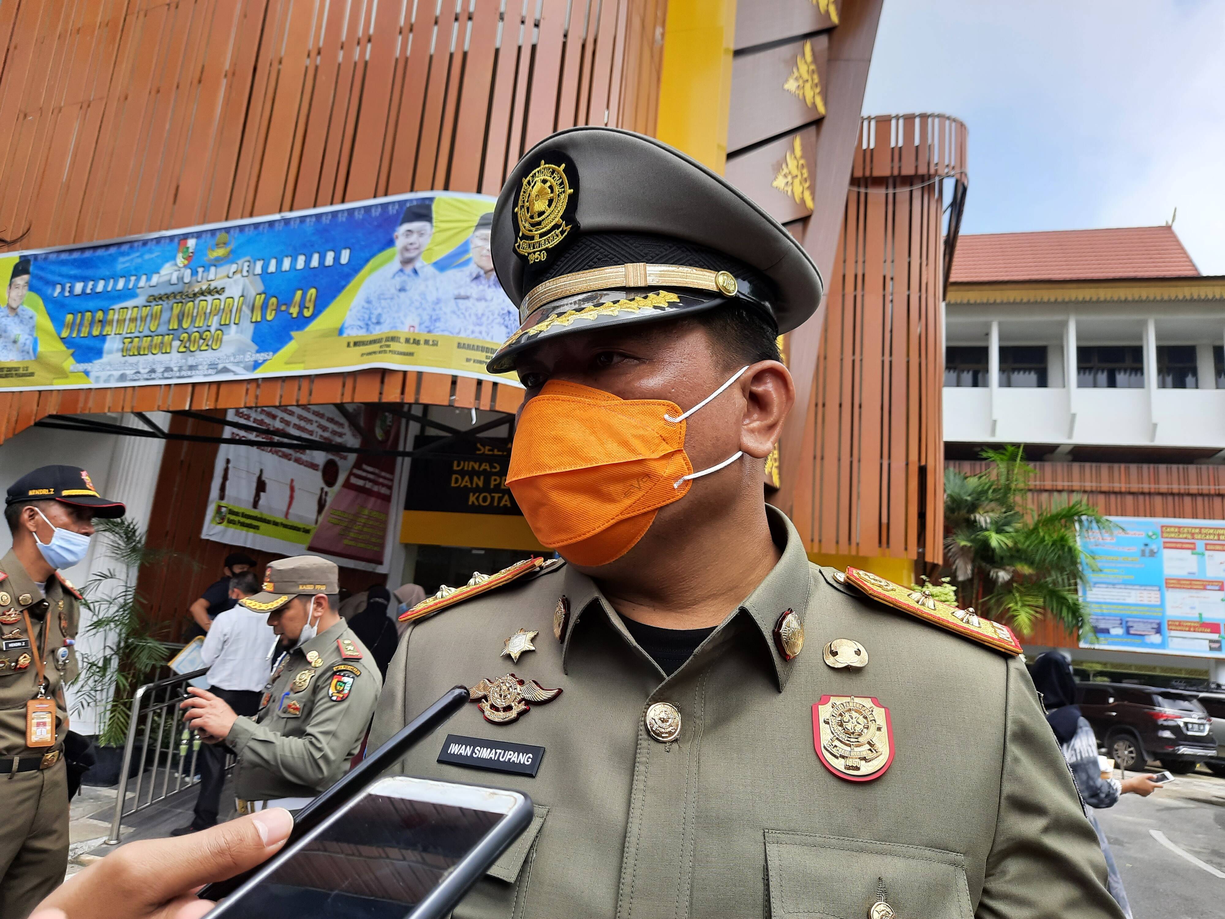 Belasan Personel Satpol PP Kota Pekanbaru Terkonfirmasi Positif Covid-19