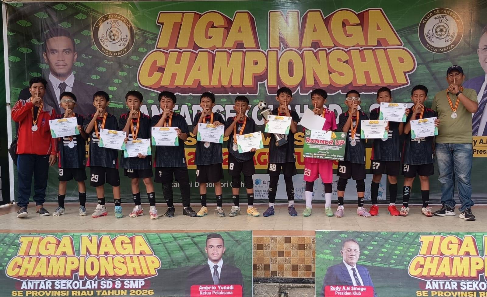 ITim Sepakbola SDN 83 Pekanbaru Berhasil Raih Juara II Tiga Naga Championship 2026 Kelas 5-6